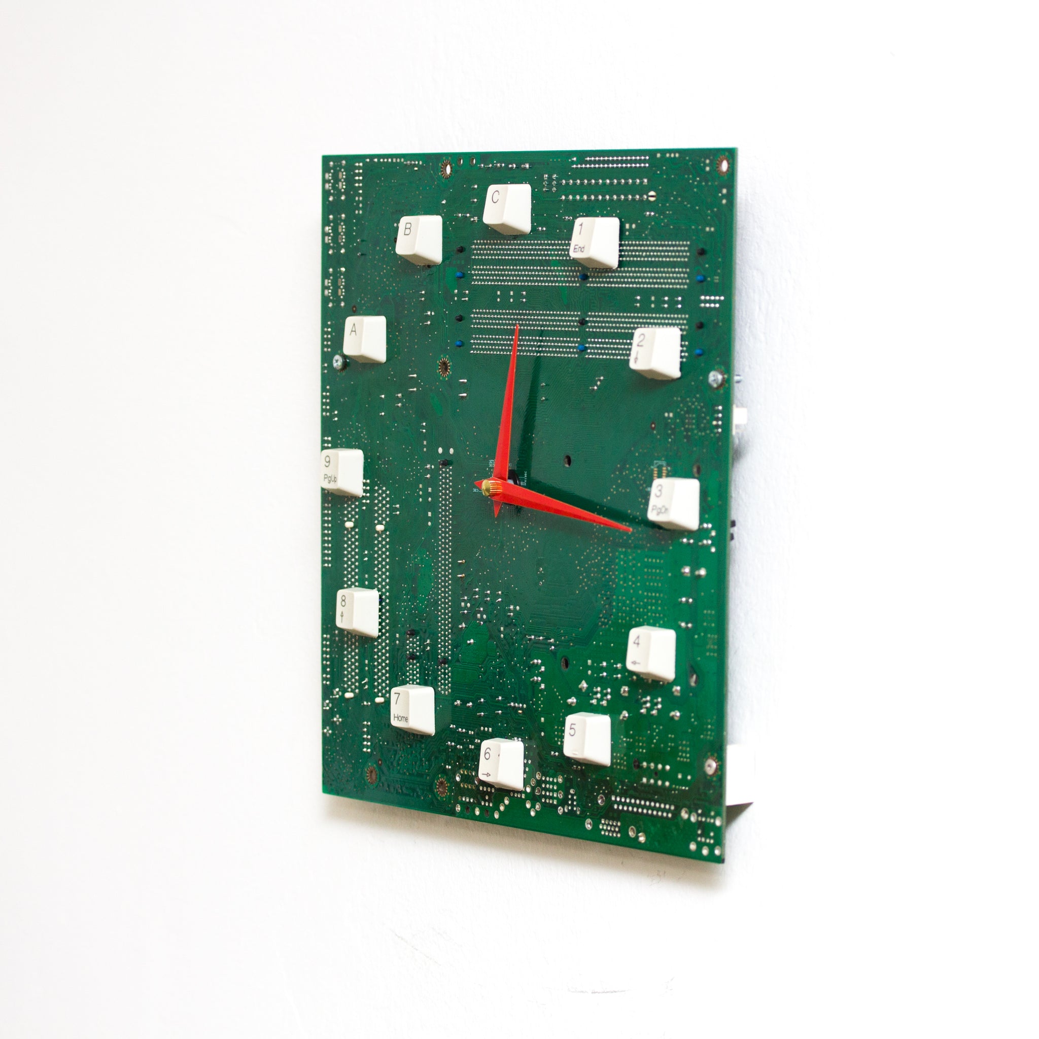 Wall Clock made of green motherboard