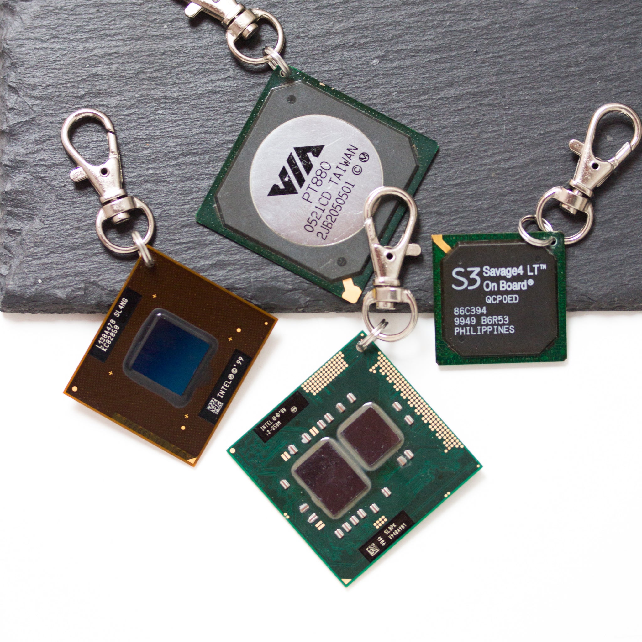 Chipset keychain, recycled computer keychain, graphic processor, GPU ...