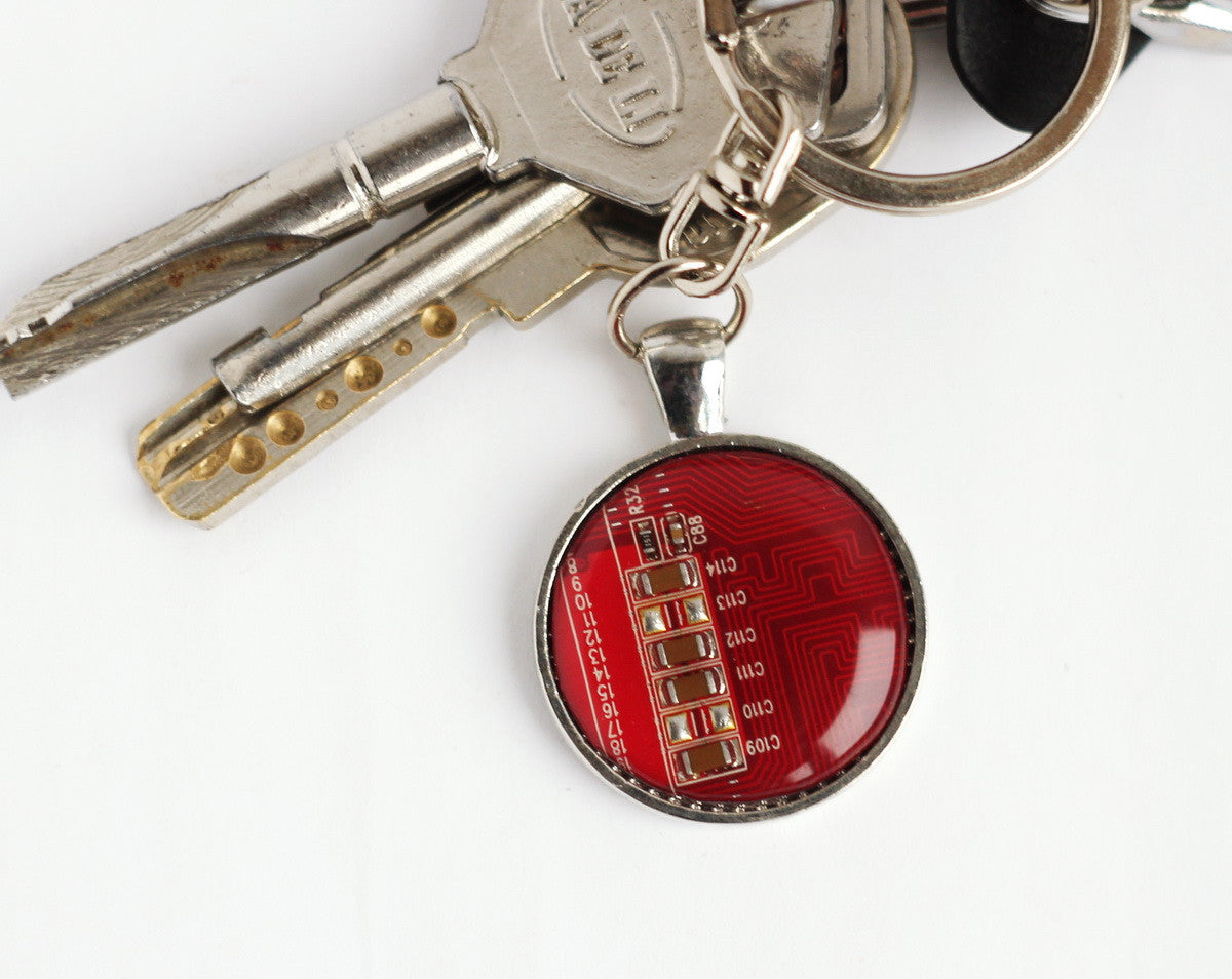 Men's Geeky keychain, circuit board keychain