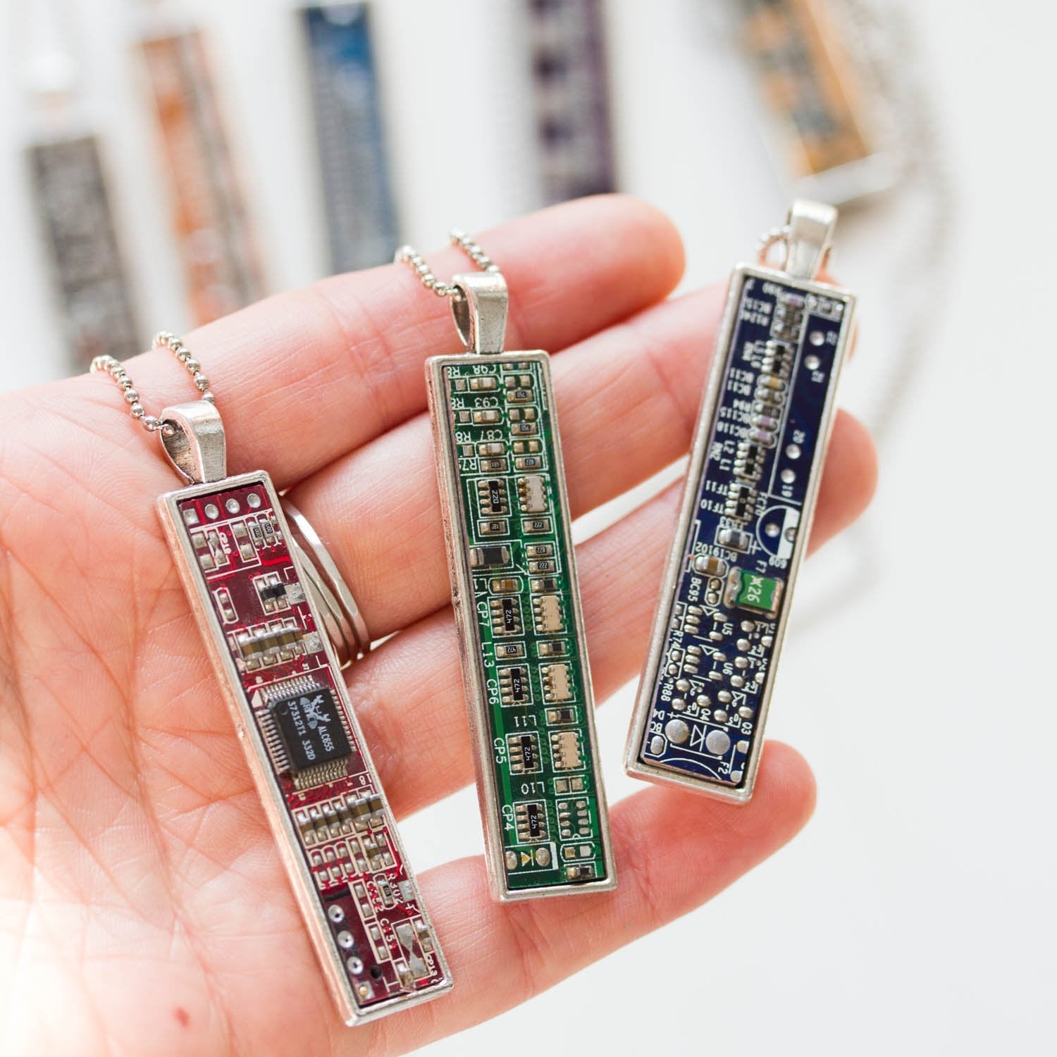 Cool necklace made of circuit board