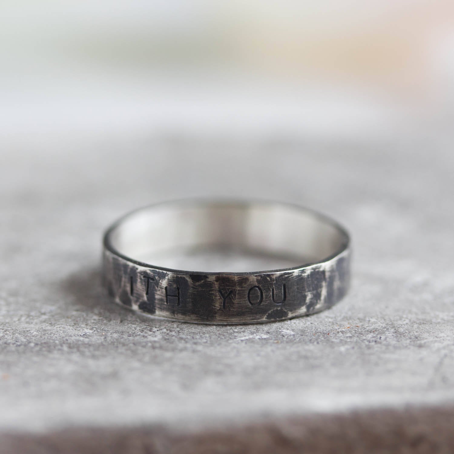 Hidden message ring - men's sterling silver ring
