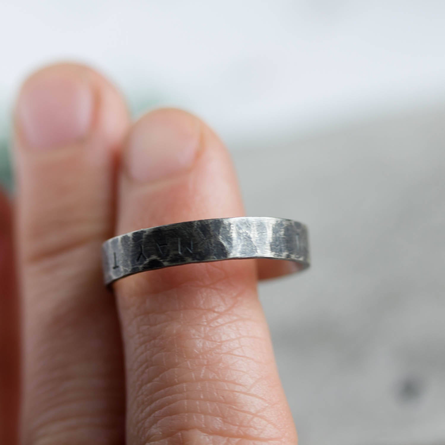 Hidden message ring - men's sterling silver ring