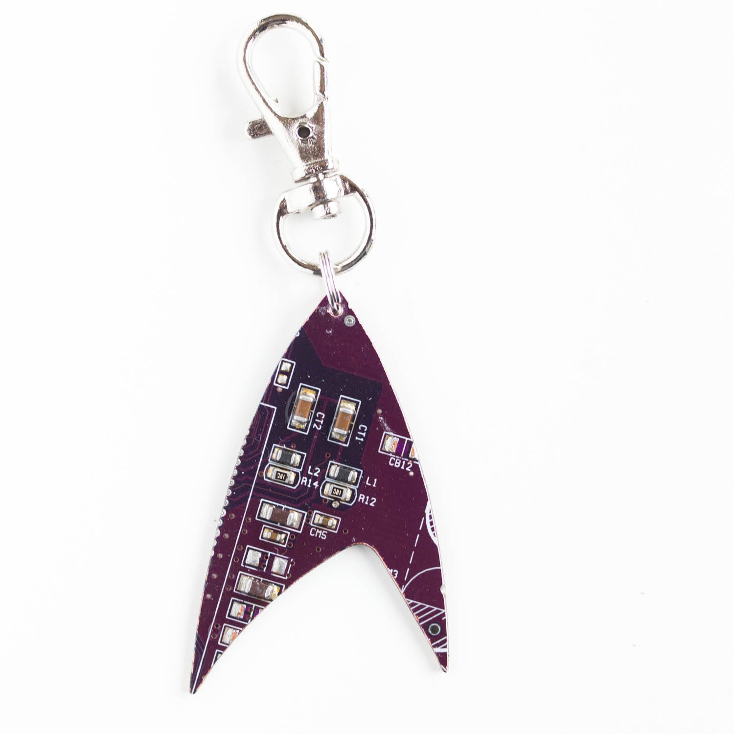 Star inspired keychain, Circuit board keychain or bag tag