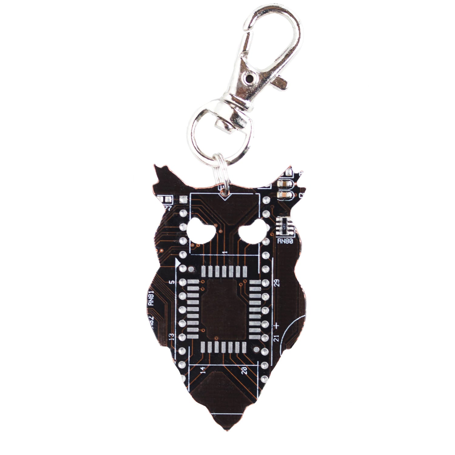 Circuit board owl keychain