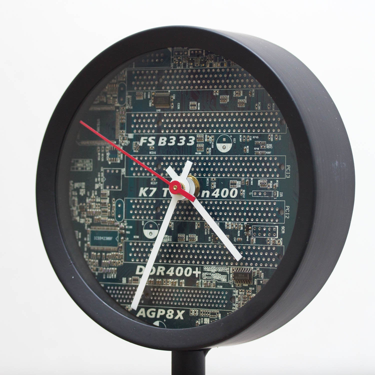 Unique Desk clock, recycled blue circuit board clock