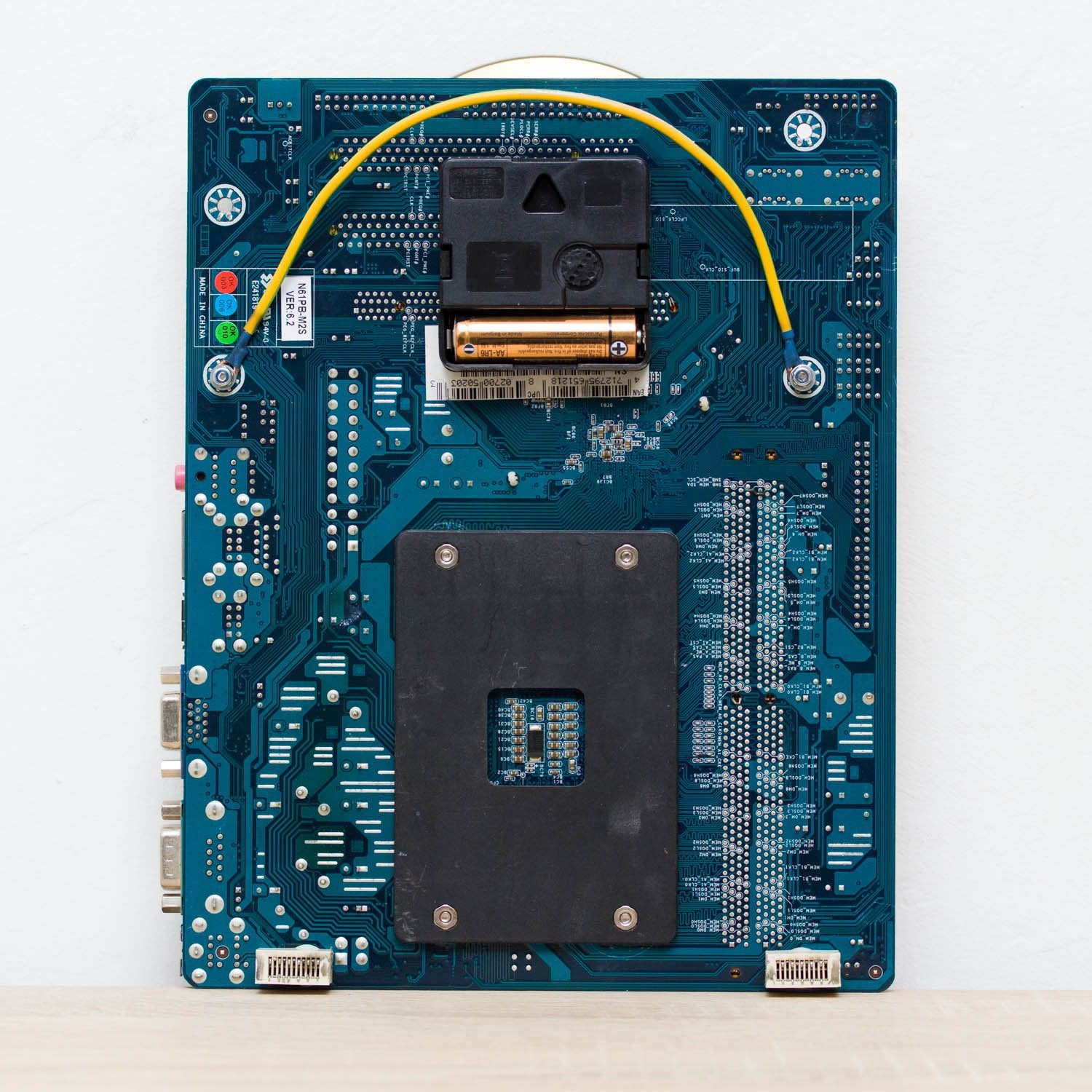 Wall Clock made of blue Circuit Board