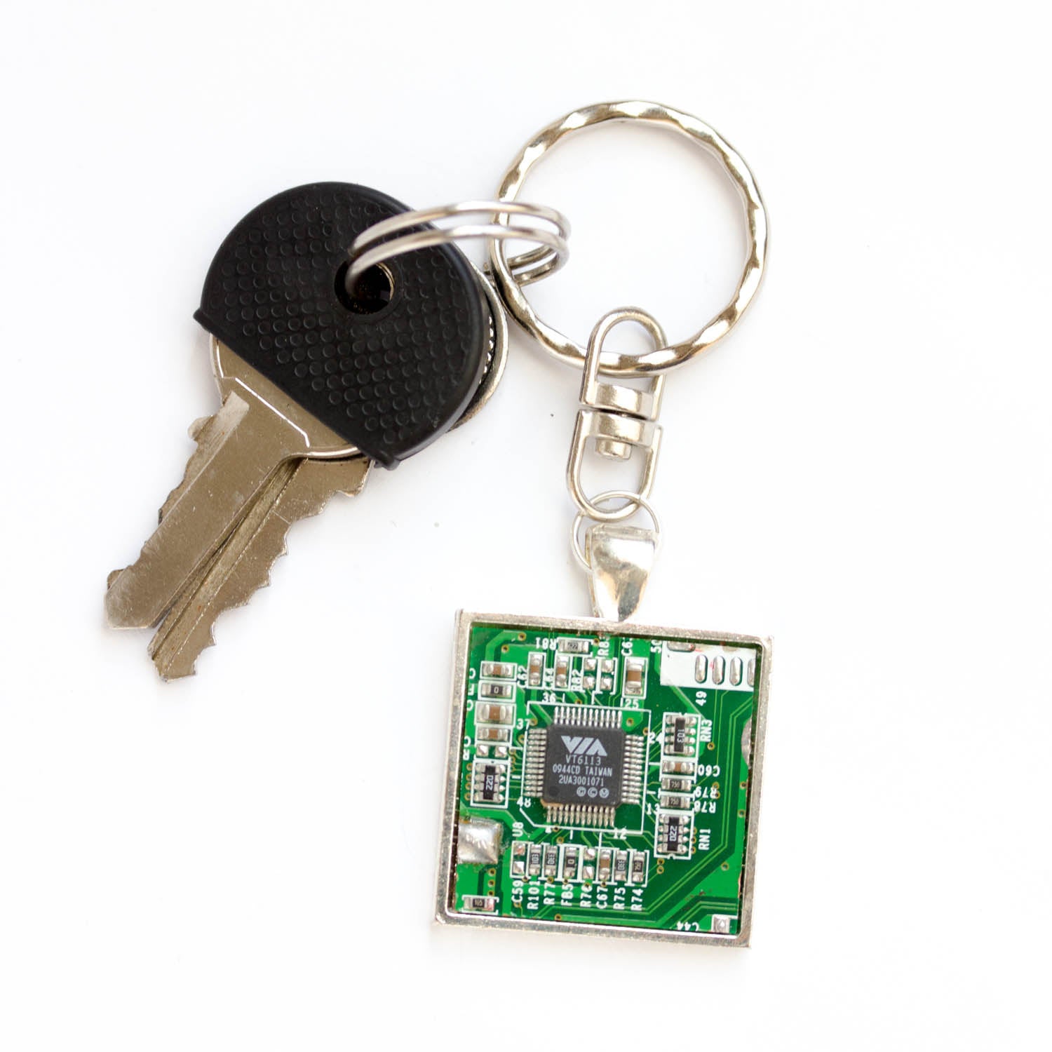 Men's keychain, circuit board keychain