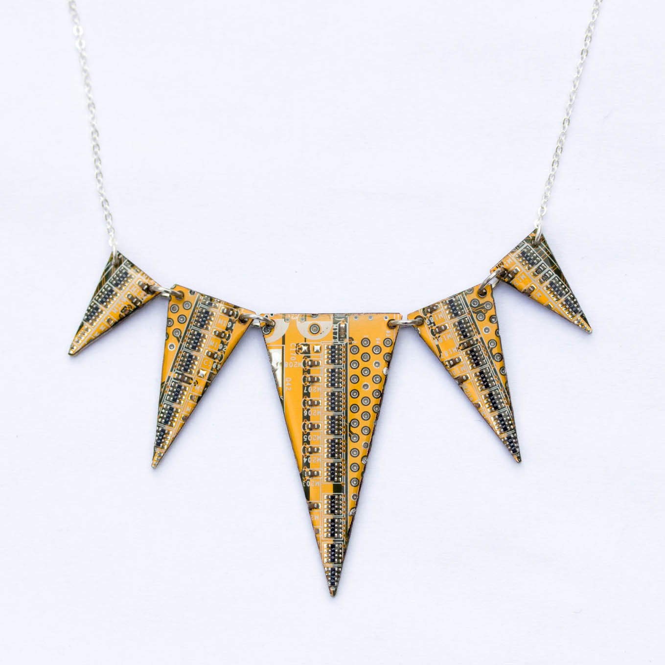 Statement circuit board necklace