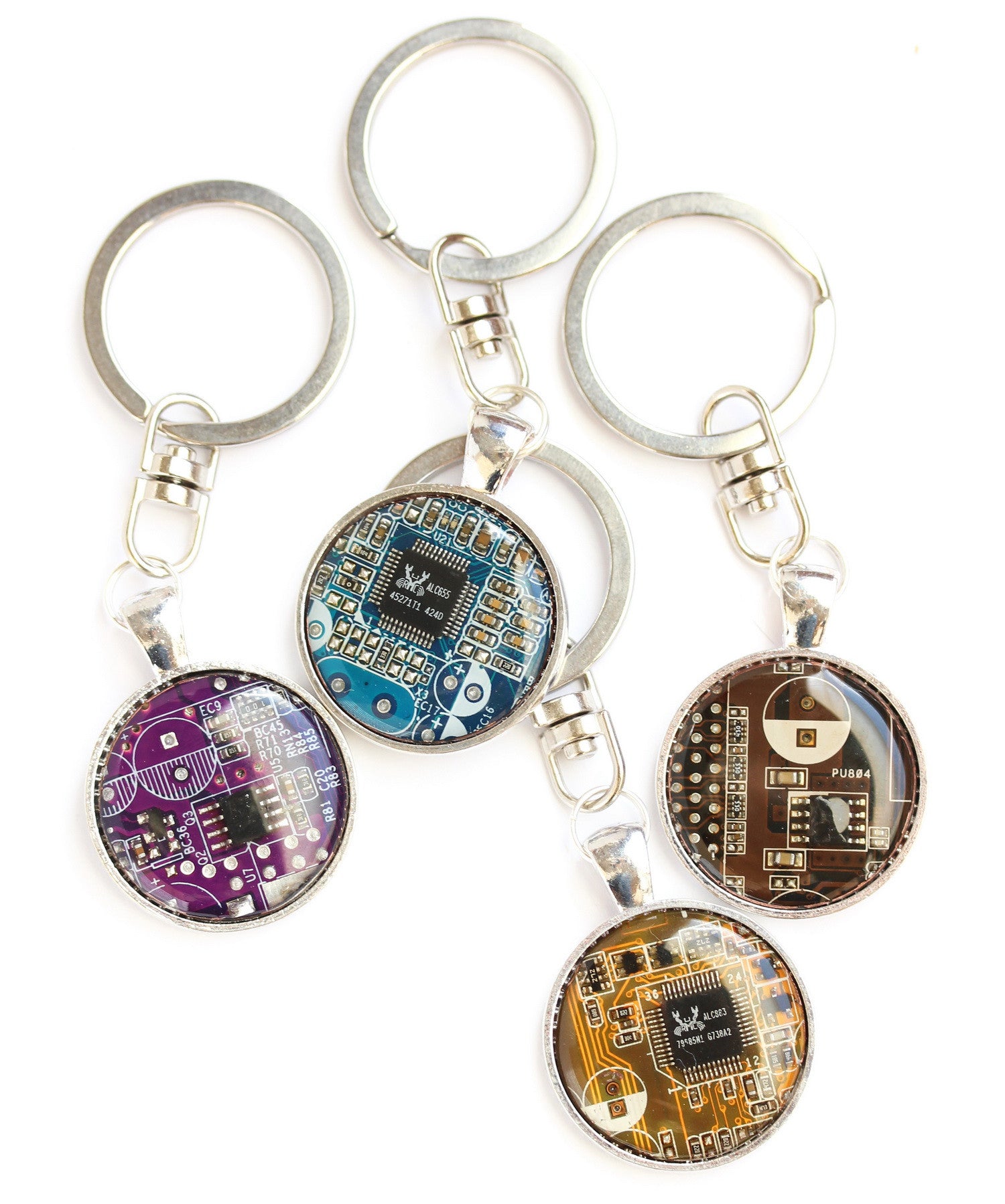 Men's Geeky keychain, circuit board keychain